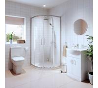 Affine Bathroom Suite Quadrant Shower Enclosure Vanity Unit Basin Sink Toilet Wc 900mm