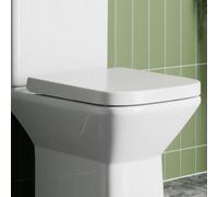 Affine Bathroom Toilet Seat Square Soft Close Top Fix Hinges White Gloss Modern