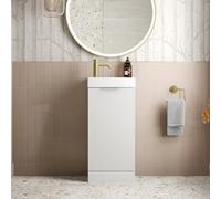 Affine Bathroom Vanity Unit Basin Sink Free Standing 400mm Door Cabinet Storage White