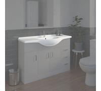 Affine Bathroom Wc Basin 1200mm Compact Sink Single Tap Hole White Basin Only
