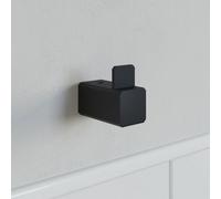Affine Bathroom Wc Towel Robe Hook Holder Black Square Wall Mounted Stylish Modern