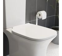 Affine Bayeux Slim Soft Close Square Luxury Toilet Seat - Top Fix White