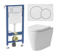 Affine Bordeaux Back to Wall Toilet with Geberit Concealed Cistern and Alpha01 Flush Plate White