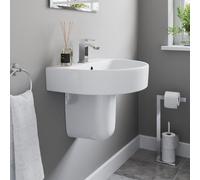 Affine Bordeaux Semi Pedestal 555mm 1 Tap Hole Bathroom Basin