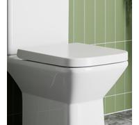 Affine Brittany Soft Close Square Toilet Seat - Top Fix White