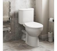 Affine Close Coupled Rimless Toilet Dual Flush Soft Close Seat Modern Oval Bathroom Pan White