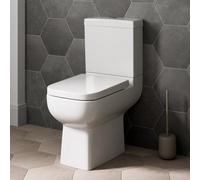 Affine Close Coupled Rimless Toilet Space Saving Cistern Pan Soft Close Ceramic White