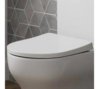 Affine D Shape Toilet Seat Soft Close Top Fix Hinges White Gloss Bathroom Cloakroom