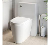 Affine® Forma Modern Cloakroom Bathroom Back to Wall BTW Toilet WC 500mm Furniture Unit D Shape Pan Soft Close Seat Dual Flush Cistern, White Gloss