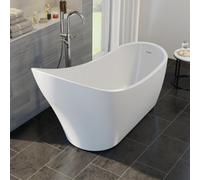 Affine Freestanding Double Ended Bath Luxury Acrylic Bathtub & Waste White 1650X690mm