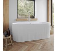 Affine Freestanding Double Ended Bath Luxury Fluted Acrylic Bathtub Waste White 1700mm