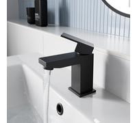 Affine Mini Cloakroom Mini Basin Mixer Tap Square Mono Single Lever Matt Black