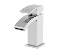 Affine Modern Bathroom Mono Basin Sink Mixer Tap Curved Spout Lever Handle Chrome