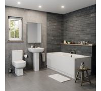 Affine Modern Bathroom Suite Toilet Wc Basin Sink Full Pedestal Double Ended Bath 1700