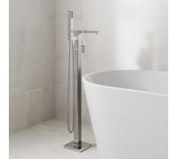 Affine Modern Freestanding Bathroom Shower Bath Mixer Tap Handheld Hose Matt Chrome
