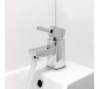 Affine Modern Mini Mono Basin Sink Mixer Tap Small Lever Handle Square Chrome Cloakroom