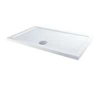 Affine Modern Rectangular Shower Tray 900X800mm Low Profile Lightweight White Waste