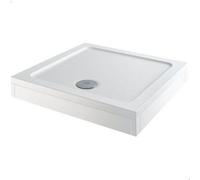 Affine Modern Square Shower Tray 800 X 800mm Easy Plumb Slimline Lightweight White