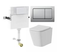Affine Provence II Back to Wall Toilet with Geberit Concealed Cistern and Flush Plate Matt Chrome