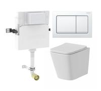 Affine Provence II Back to Wall Toilet with Geberit Concealed Cistern and Flush Plate White