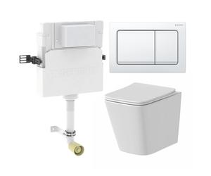 Affine Provence II Back to Wall Toilet with Geberit Concealed Cistern and Flush Plate White