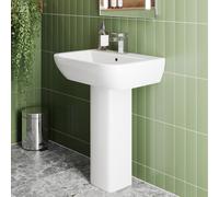 Affine Provence II Full Pedestal Bathroom Basin 600mm White