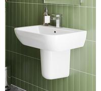 Affine Provence II Semi Pedestal Bathroom Basin 600mm White
