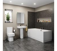 Affine Royan Bathroom Suite with Double Ended Bath - 1700 x 700mm