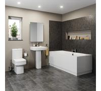 Affine Royan Bathroom Suite with Double Ended Bath - 1700 x 750mm
