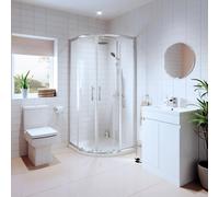 Affine Royan Bathroom Suite with Luxura Quadrant Enclosure & Artis Vanity Unit - 900mm