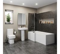 Affine Royan Bathroom Suite with Shower Bath - 1600mm Left Hand