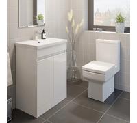 Affine Royan Close Coupled Toilet & Centro Vanity Unit with Basin - 600mm
