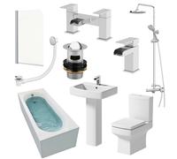 Affine Royan Complete Bathroom Suite with Single Ended Bath - 1500mm