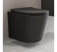 Affine Slim Soft Close D-Shape Toilet Seat - Top Fix Black