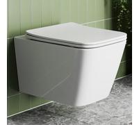 Affine Slim Soft Close Square Toilet Seat - Top Fix Gloss White