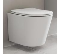 Affine Soft Close Toilet Seat D-Shape White Bathroom Slim Top Fix Hinges Modern