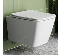 Affine Soft Close Toilet Seat Square White Bathroom Slim Top Fix Hinges Modern