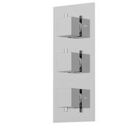 Affine Thermostatic Square Control Concealed Shower Valve Triple Outlet Chrome Finish