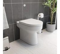 Affine® Tivoli Modern Bathroom Cloakroom Back to Wall BTW Rimless Toilet Space Saving WC Toilets, Soft Close Top Fix Seat, Dual Flush Cistern, D Shape Pan, Ceramic, White Gloss