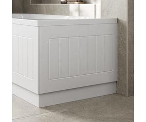 Affine® Tongue & Groove 700mm End MDF Bath Panel 15mm, Modern Wooden Panels for Bathroom Baths Soaking Tubs, Adjustable Plinth, Easy to Cut, White