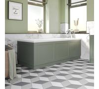 Affine® Traditional 1700 Side Front Panel & 750mm End MDF Bath Panel 18mm, Wooden Panels for Bathroom Baths Soaking Tubs, Adjustable Plinth, Easy to Cut, Matt Green