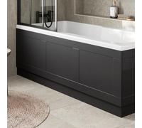 Affine® Traditional 1700 Side Front Panel MDF Bath Panel 15mm, Wooden Panels for Bathroom Baths Soaking Tubs, Adjustable Plinth, Easy to Cut, Black Gloss