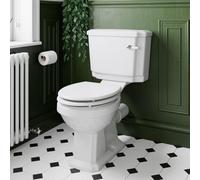 Affine Traditional Close Coupled Toilet Wc Soft Close Seat White Ceramic Bathroom