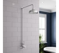 Affine Traditional Thermostatic Mixer Shower Set Round Chrome Crosshead Exposed Valve