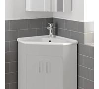 Affine White Gloss Recessed Corner Basin Only - 585mm