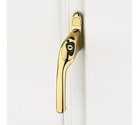 Affinity Cranked UPVC or Timber Locking Espag Window Handle with 40mm Spindle and Push Button and 40mm (for Left Hand Windows) - Polished Brass