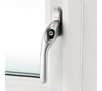 Affinity Cranked UPVC or Timber Locking Espag Window Handle with 40mm Spindle and Push Button and 40mm (for Left Hand Windows) - Satin Chrome