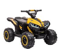 AffinityFurn 12V Kids Electric Quad Bike Ride-On ATV - Remote Control, Dual Speed, LED Headlights, Music & Horn, Metal Body, Forward/Reverse, For Boys & Girls Ages 3-8 - Yellow