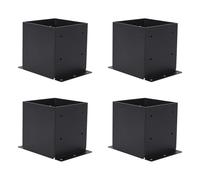 AffinityFurn 4PCS Post Base, Inner Size 6"x 6", Heavy Duty Post Bracket Kit with Screws, Support Deck Base, Powder-Coated Post Anchor for Deck Porch Handrail Railing Support