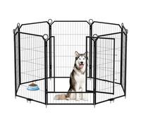AffinityFurn 8 Panel Dog Pen, Collapsible Metal Dog Playpen with Door, High 100cm Play Pen Indoor/Outdoor, Portable Detachable Pet Exercise Fence for Dogs, Puppies, Cats, Rabbits and Other Animals